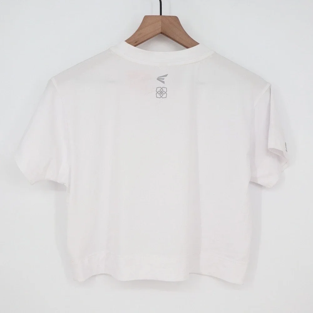 Easton JS WMS Crop Tee White Short Sleeve Boxy Athletic Top Large - Picture 9 of 10